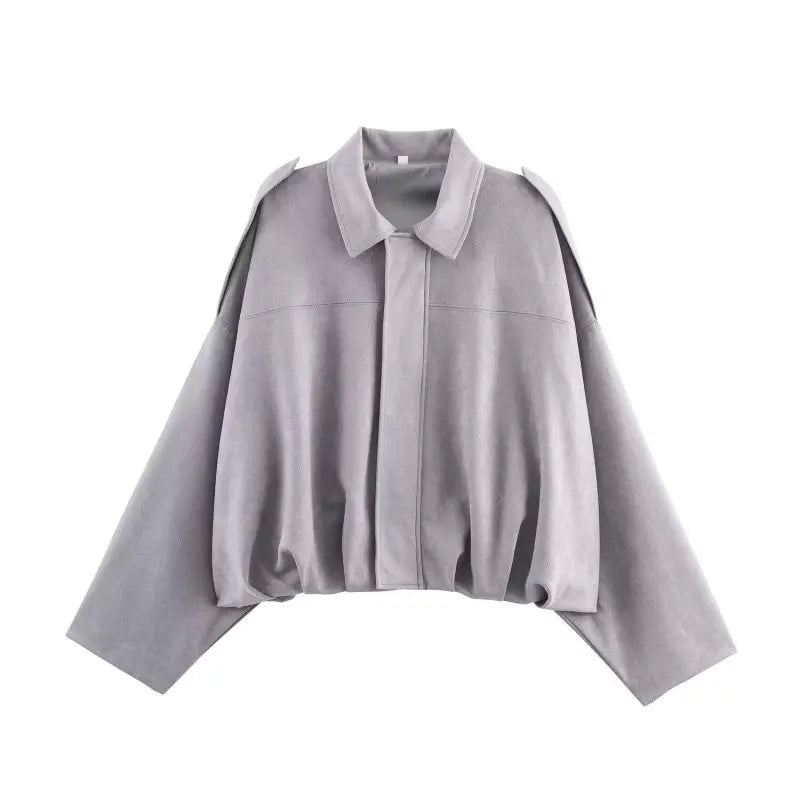Women's Batwing Suede Coat