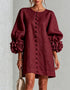 Women's Lantern Sleeve Linen Mini