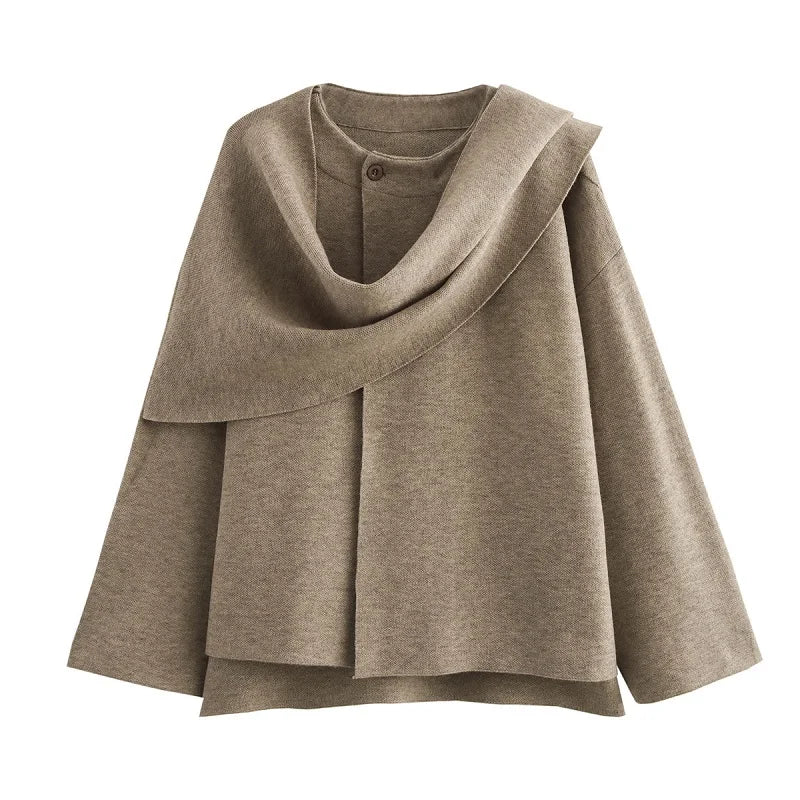 Women's Asymmetric Scarf Winter Parka