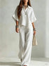 Women's Wide Leg Shirt Two Piece