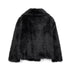 Women's Turn Down Collar Fur Jacket