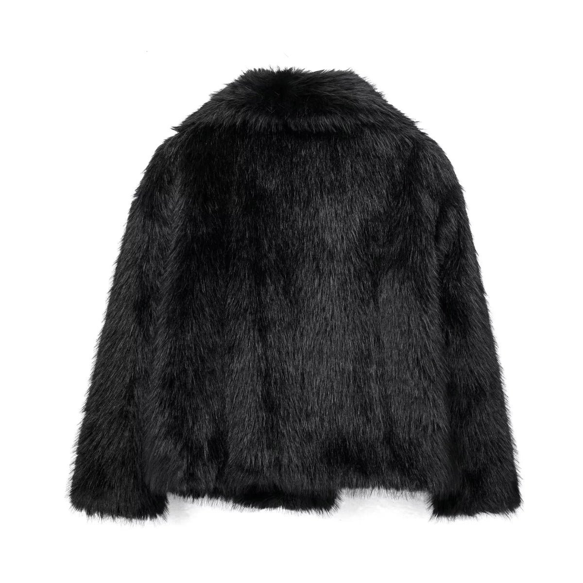 Women's Turn Down Collar Fur Jacket