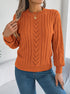 Women's Round Neck Openwork Knit