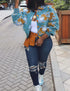 Women's Extra Short Jacquard Jacket
