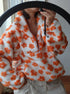Women's Floral Half Zip Sherpa Top