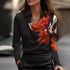 Women's Slim Printed Swing Collar Top