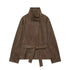 Women's High Neck Faux Fur Coat