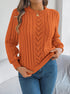 Women's Round Neck Openwork Knit
