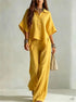Women's Wide Leg Shirt Two Piece