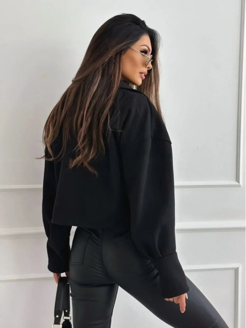 Women's Cropped Wool Double Breasted