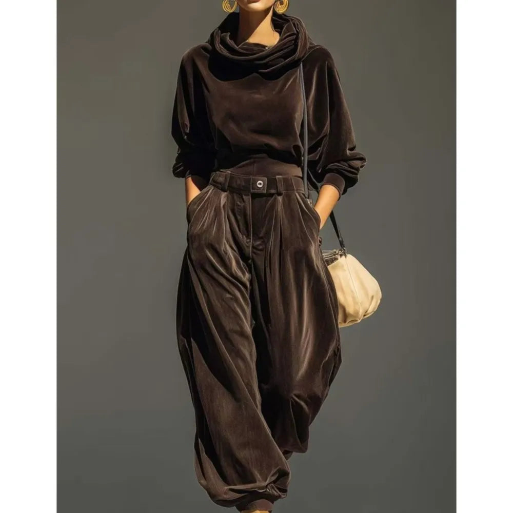 Women's Slim Velvet Two Piece