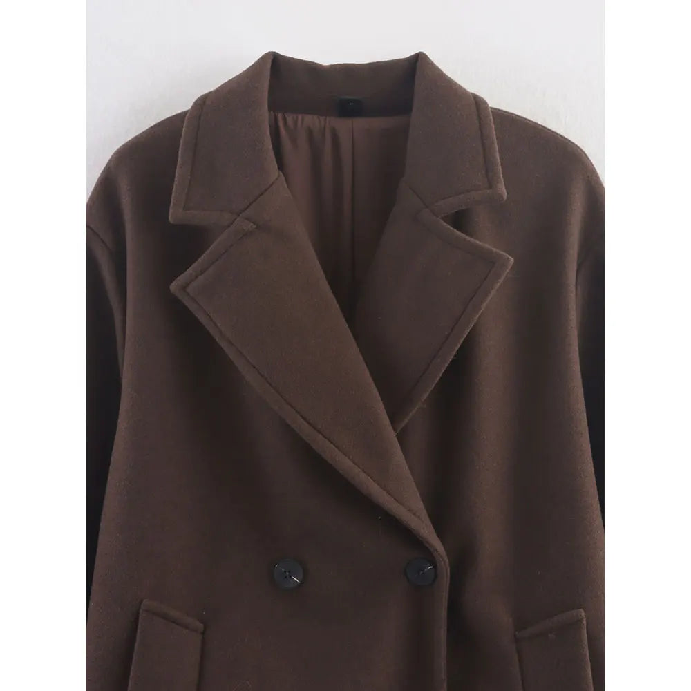 Women's Notch Neck Wool Coat