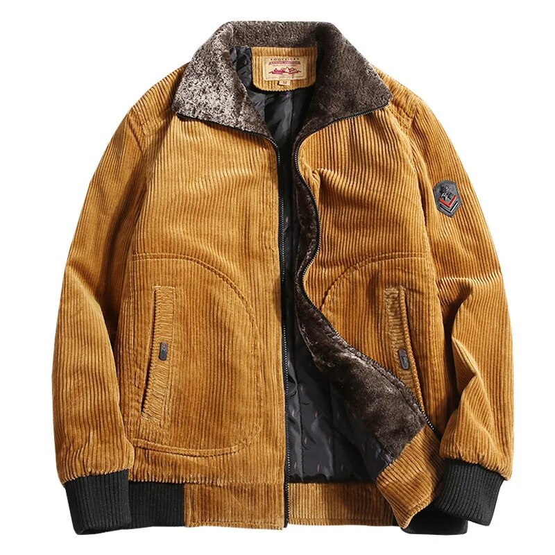 Men’s Corduroy Zip-Up Jacket | Warm