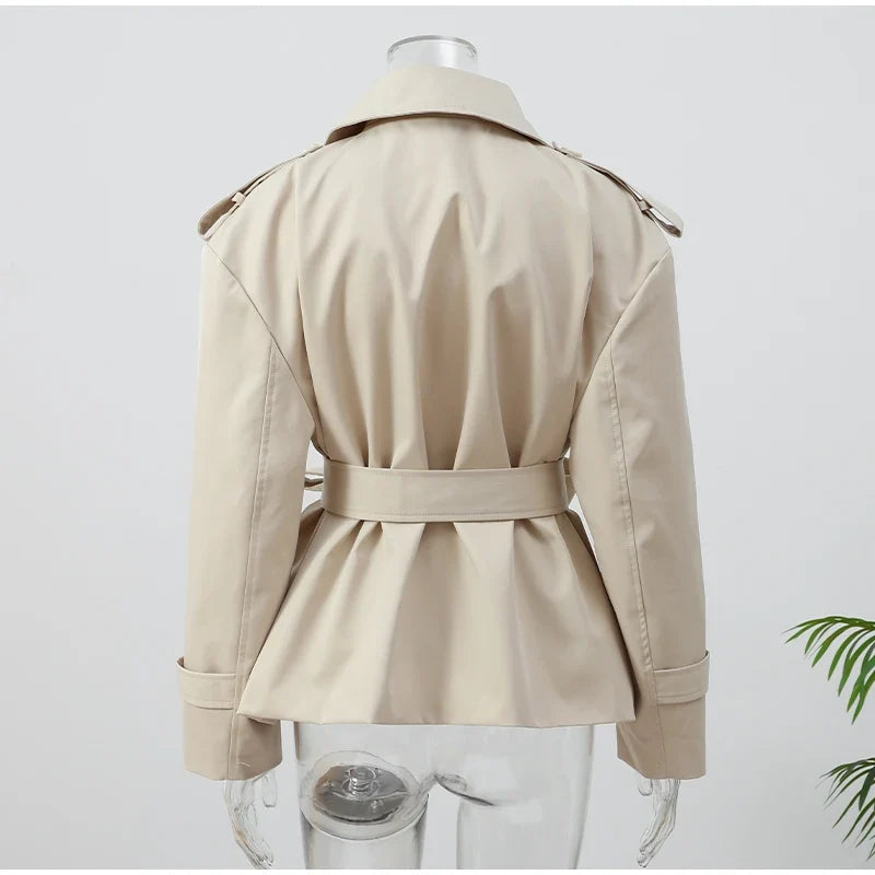 Women's Short Jacket with Lace Up Detail