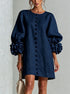 Women's Lantern Sleeve Linen Mini