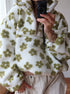 Women's Floral Half Zip Sherpa Top