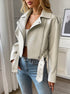 Women's Short Belted Biker Jacket