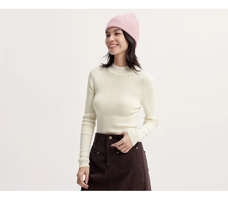 Women's Semi High Neck Wool Knit