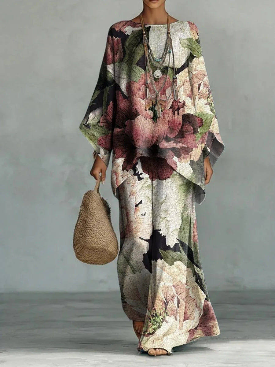 Women's Printed Wide Leg Two Piece