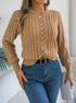 Women's Round Neck Openwork Knit