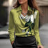 Women's Slim Printed Swing Collar Top