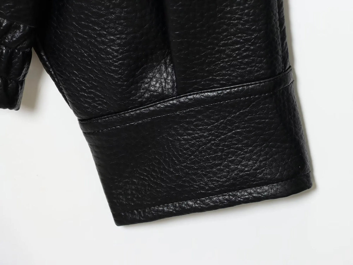 Women's Oversized Leather Look Jacket
