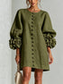 Women's Lantern Sleeve Linen Mini