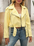 Women's Short Belted Biker Jacket