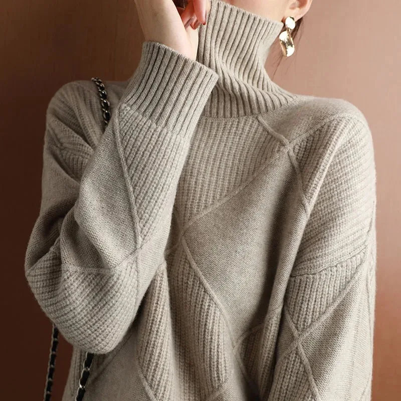 Women's Dropped Shoulder Diamond Knit