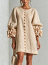 Women's Lantern Sleeve Linen Mini