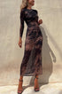 Women's Long Sleeve Mesh Midi
