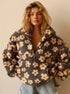 Women's Floral Half Zip Sherpa Top