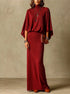 Women's Batwing Knit Skirt Set
