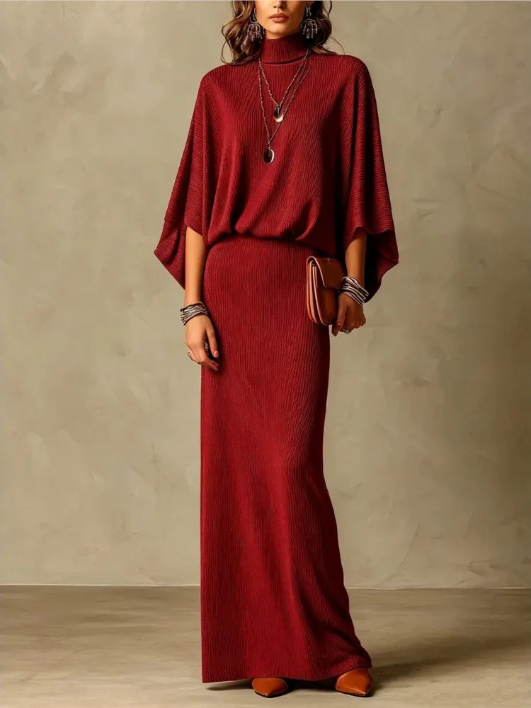 Women's Batwing Knit Skirt Set