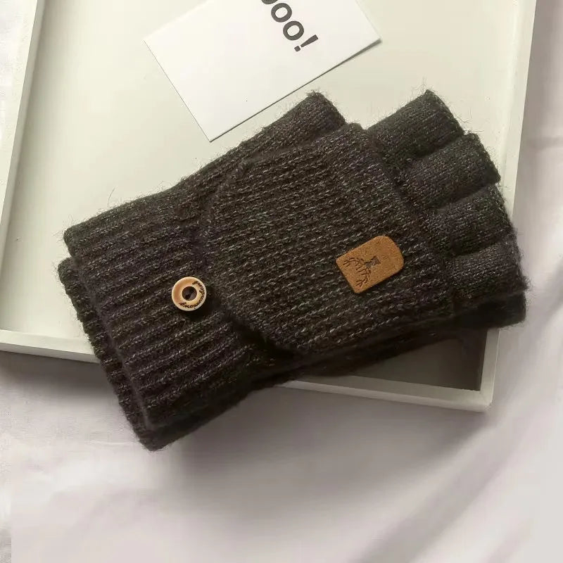Women's Open Finger Knit Gloves