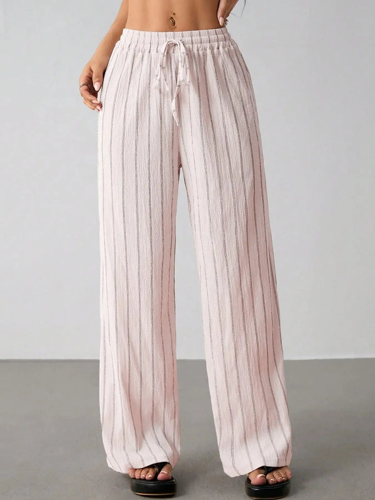 Women's Wide Leg Striped Trousers