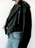 Women's Short Belted Biker Jacket