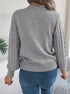 Women's Round Neck Openwork Knit