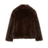 Women's Turn Down Collar Fur Jacket