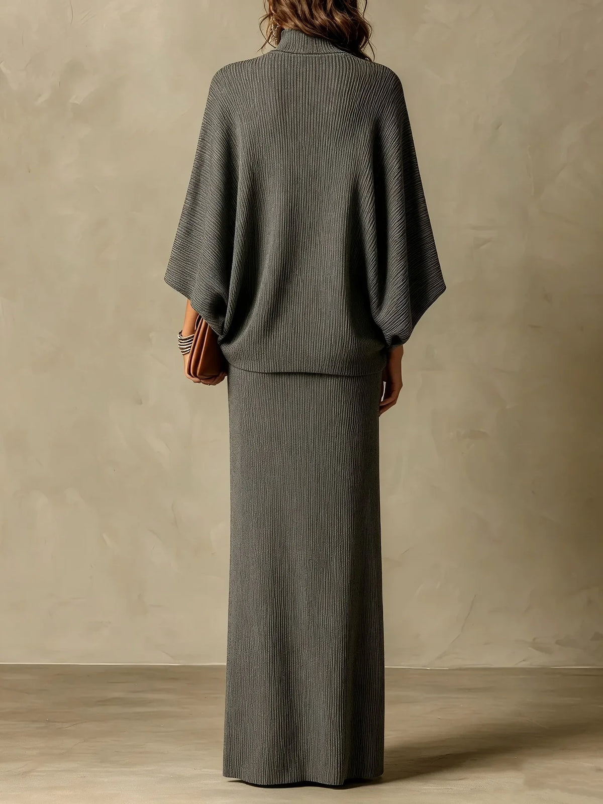 Women's Batwing Knit Skirt Set