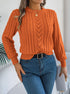 Women's Round Neck Openwork Knit