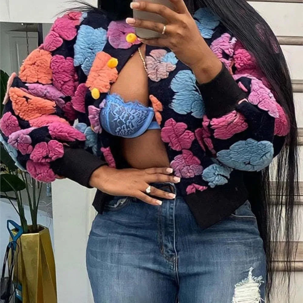 Women's Extra Short Jacquard Jacket