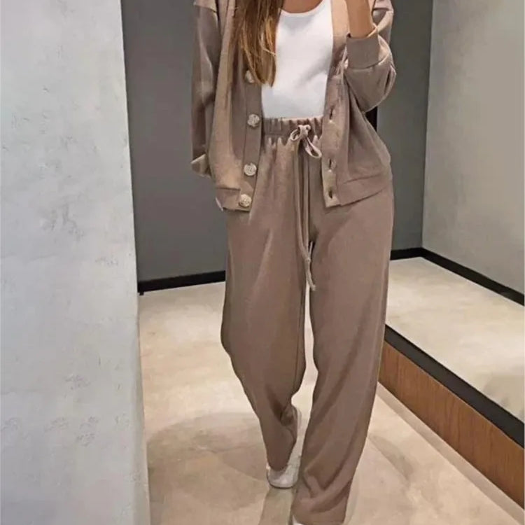 Women's V Neck Knit Two Piece