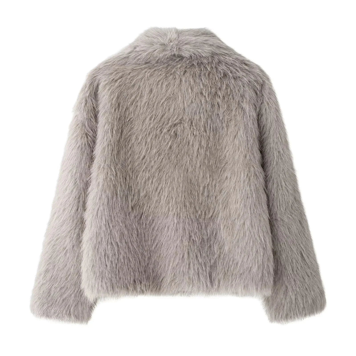 Women's Turn Down Collar Fur Jacket