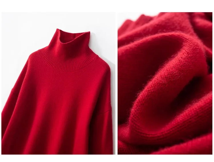 Women's High Neck Cashmere Blend Knit
