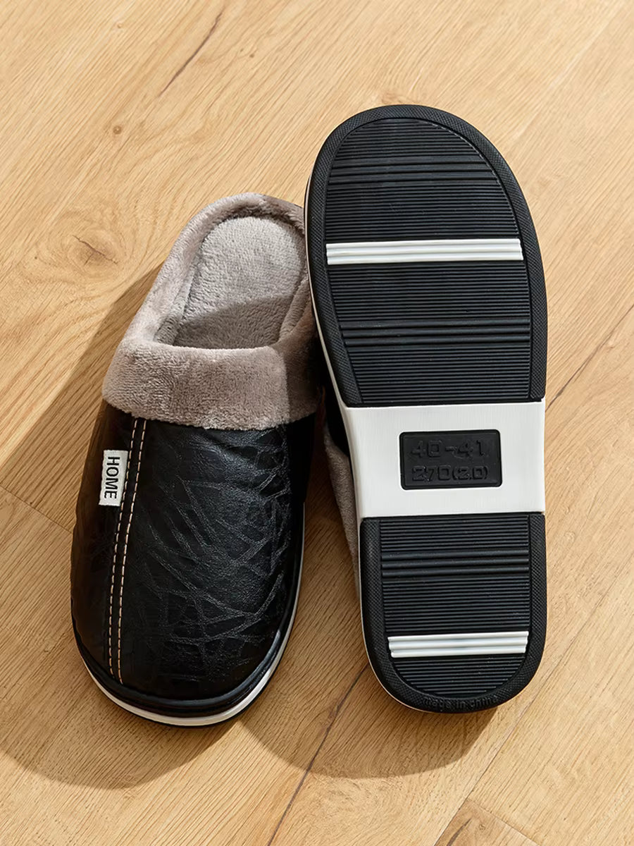 Men's Indoor Slippers – Fleece Lined Slip On