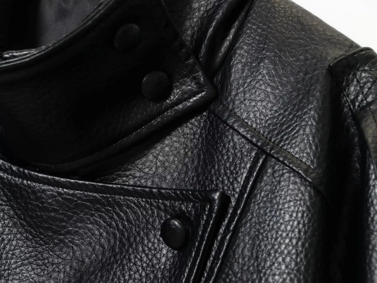 Women's Oversized Leather Look Jacket