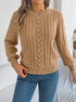 Women's Round Neck Openwork Knit