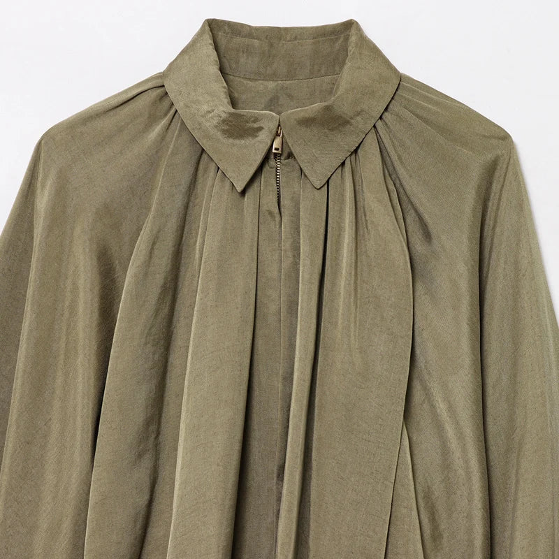 Women's Puff Sleeve Oversized Bomber