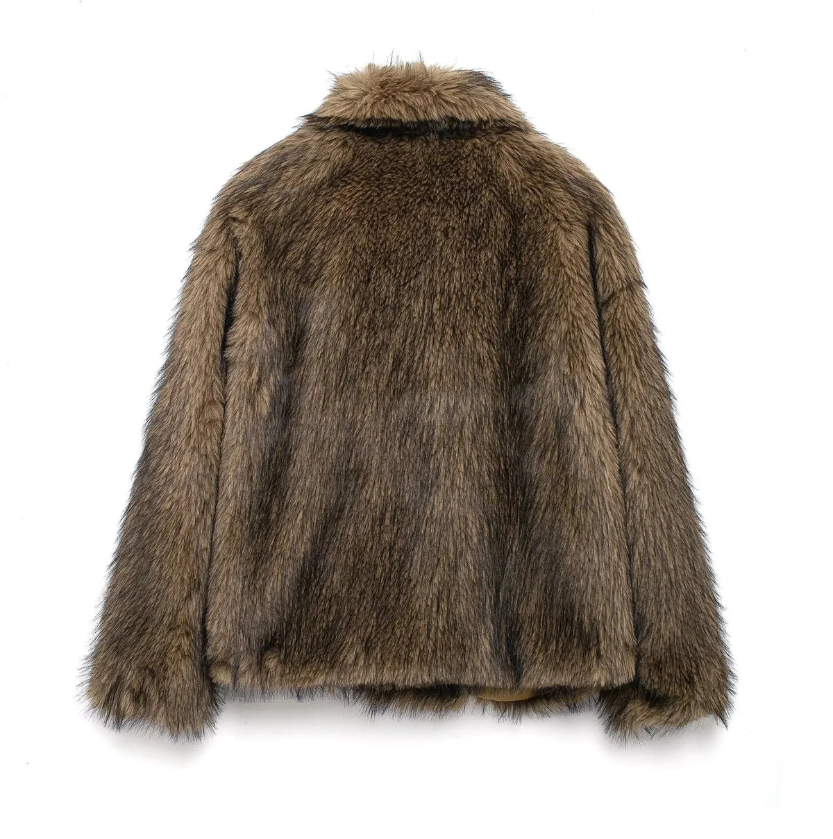 Women's Turn Down Collar Fur Jacket